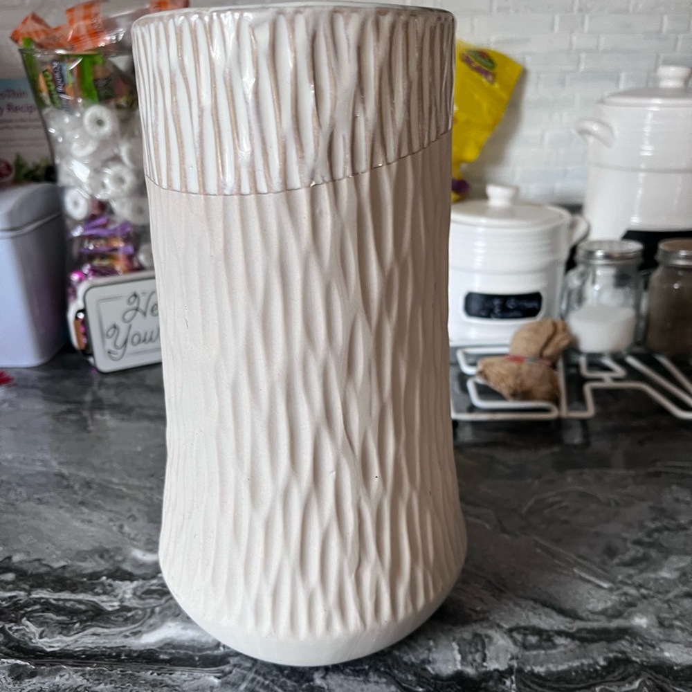 Burton + Burton minimulist rustic Textured Cream Vase